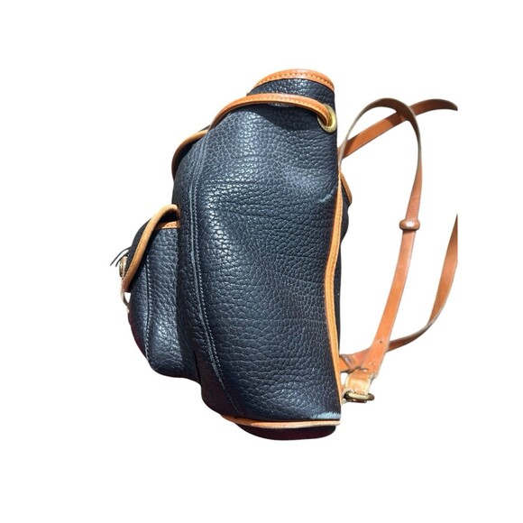 Vintage 90s Dooney & And Bourke Canyon Backpack/Tan Bag Pebble Leather USA Black - Picture 6 of 16